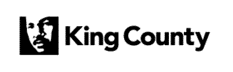 Logo of King County featuring a stylized face and the text 