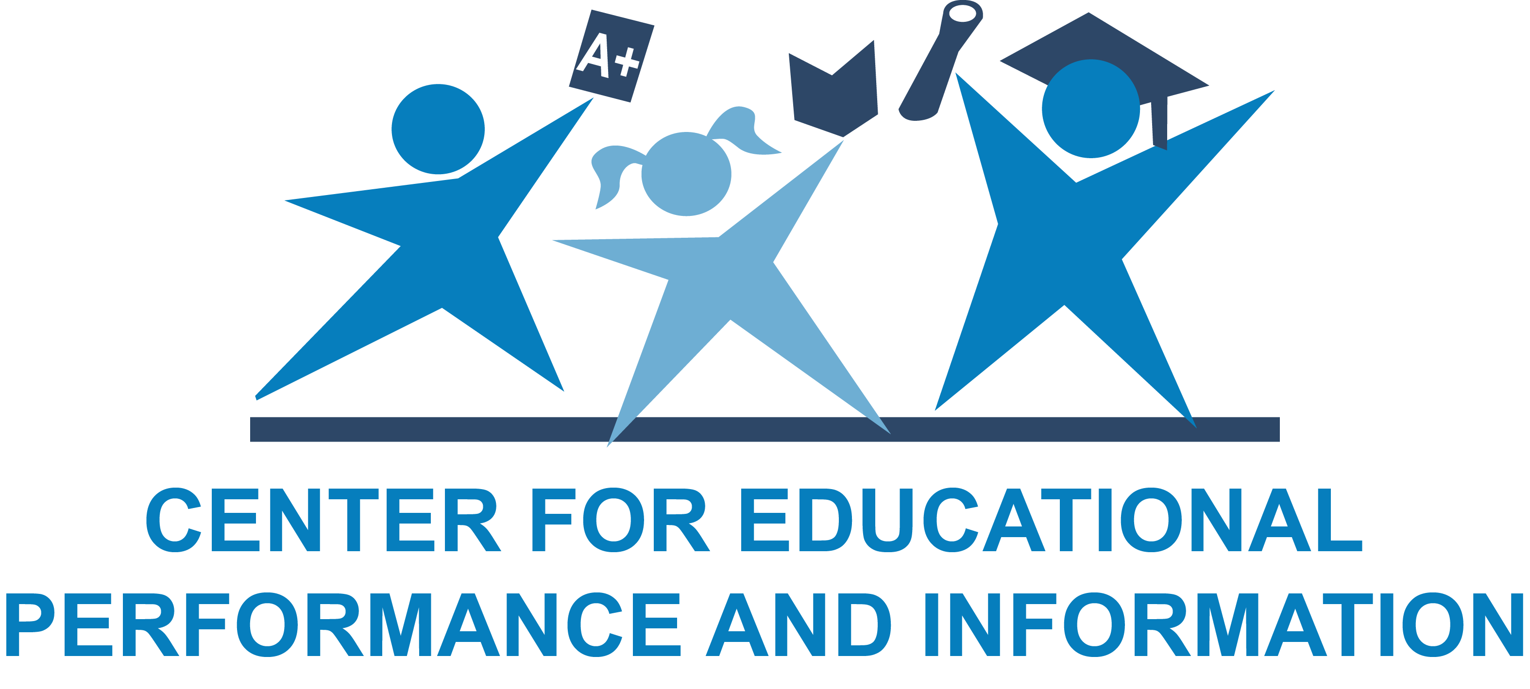 Shades of blue logo for the Center for Educational Performance and Information.