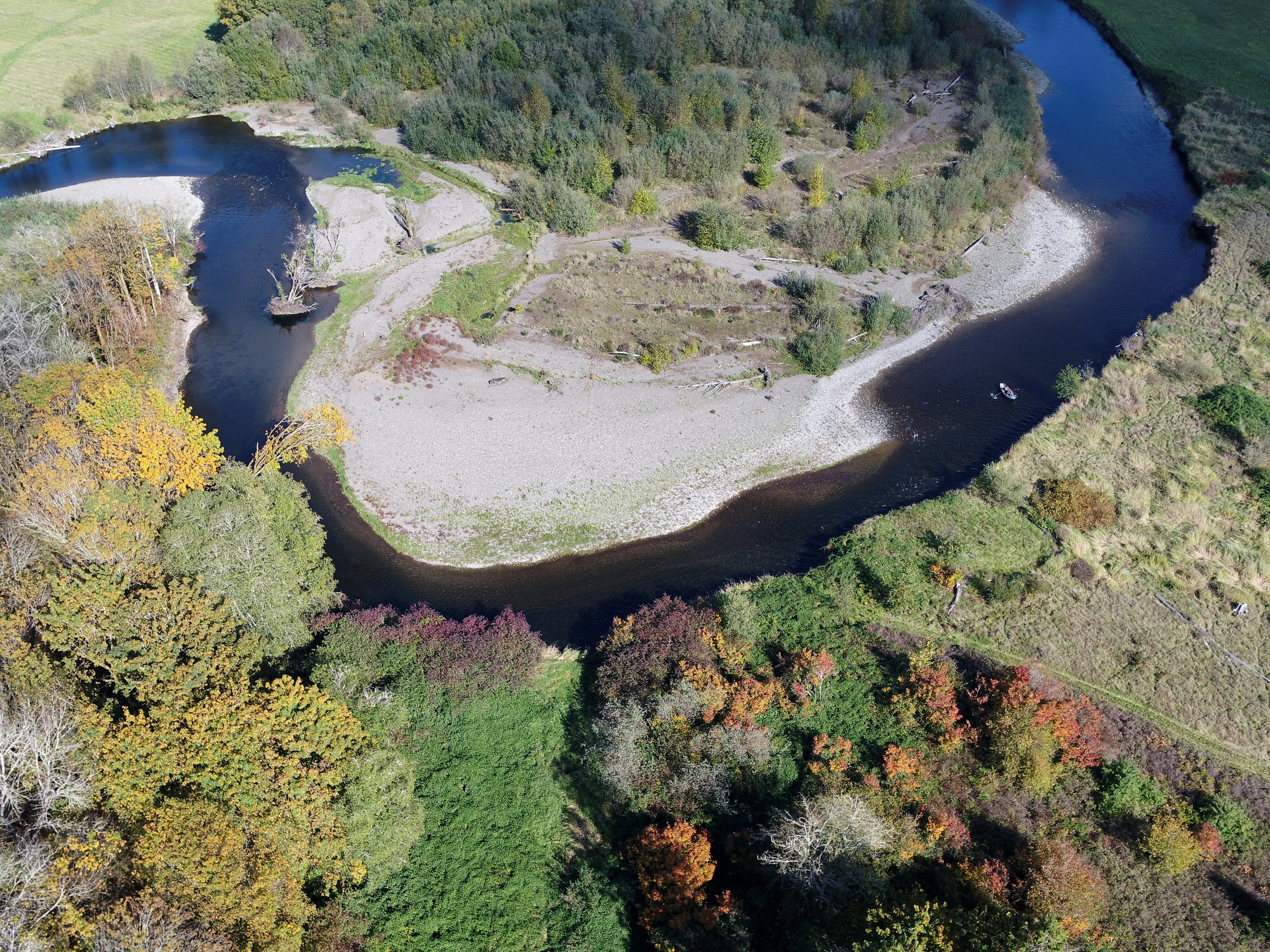 Aerial view of the Satsop River