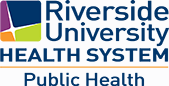 Logo of Riverside University Health System, featuring colorful geometric shapes and the text 
