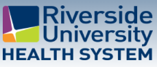 Logo of Riverside University Health System featuring colorful geometric shapes and bold text.