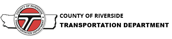 Logo of the Riverside County Transportation Department featuring a stylized
